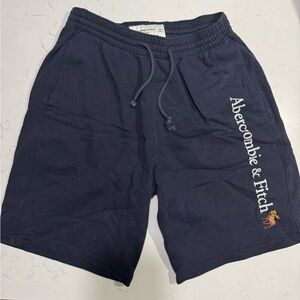 Abercrombie & Fitch Beige and navy blue Fleece shorts